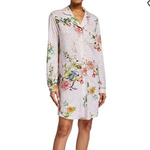 Johnny Was- Floral Print Long Sleeve Sleepshirt